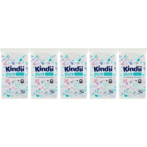 Cleanic Kindii, Pure, bawełniane płatki kosmetyczne dla niemowląt, pakiet 5x 60 szt. - zdjęcie produktu