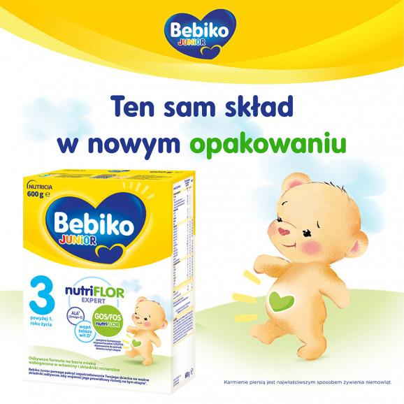Bebiko Junior 3 Nutriflor Expert, odżywcza formuła na bazie mleka, 600 g - zdjęcie produktu