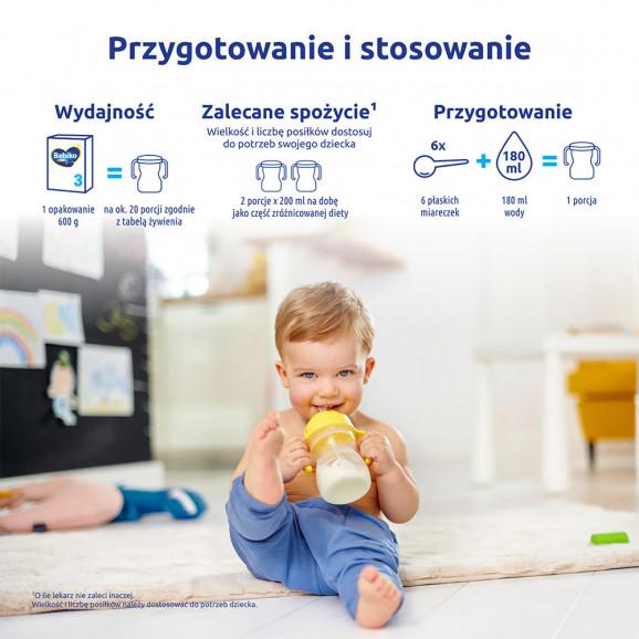 Bebiko Junior 3 Nutriflor Expert, odżywcza formuła na bazie mleka, 600 g - zdjęcie produktu