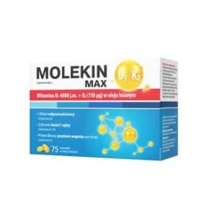 Molekin D3 + K2 Max, w oleju lnianym, kapsułki, 75 szt. - zdjęcie produktu