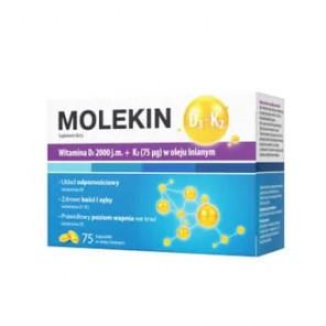 Molekin D3 + K2, w oleju lnianym, kapsułki, 75 szt. - zdjęcie produktu
