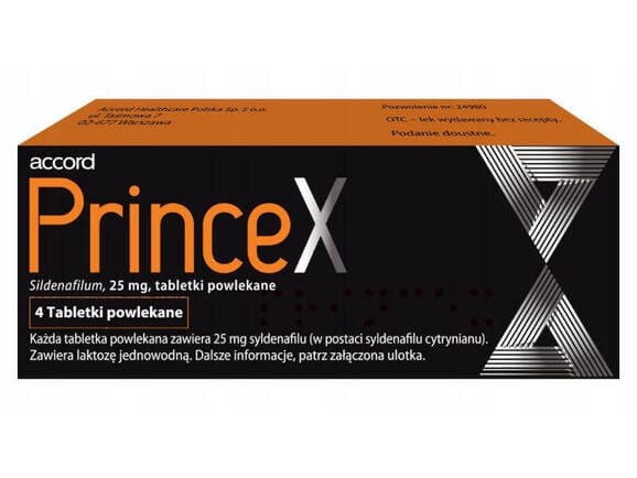 Princex 25 mg, zaburzenia erekcji, tabletki, 4 szt.
