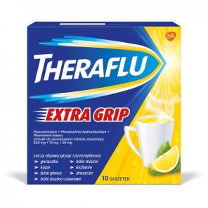 Theraflu ExtraGRIP, 650mg+10mg+20mg, proszek w saszetkach do sporządzania roztworów doustnych, 10 szt. - zdjęcie produktu