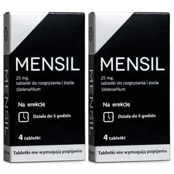 Mensil, 25 mg, tabletki do rozgryzania, żucia, 2x 4 szt. Mensil, 25 mg, tabletki do rozgryzania, żucia, 2x 4 szt. - zdjęcie produktu