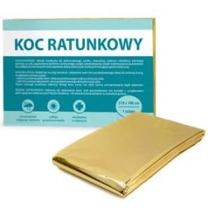 Koc ratunkowy srebrno-złoty 210 x 160 cm PASO, 1 szt. - zdjęcie produktu