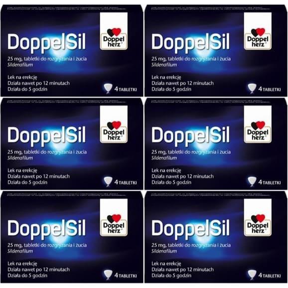 DoppelSil 25 mg, tabletki do rozgryzania i żucia, 6x 4 szt. DoppelSil 25 mg, tabletki do rozgryzania i żucia, 6x 4 szt. - zdjęcie produktu