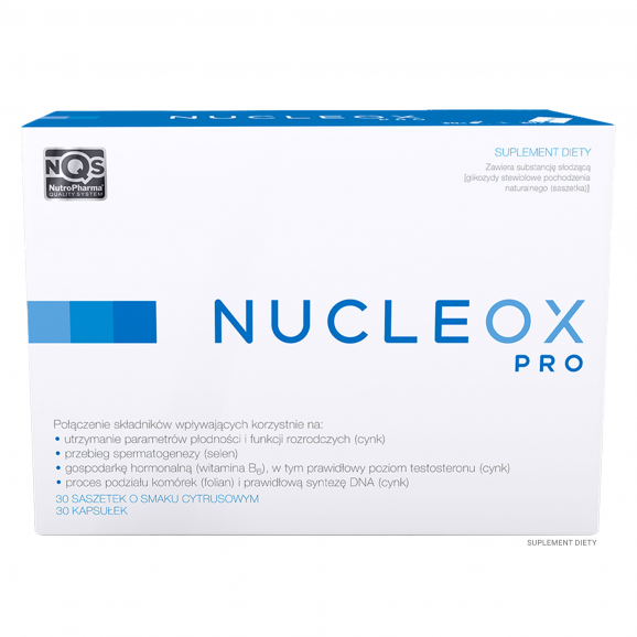 Nucleox Pro, smak cytrusowy, 30 saszetek + 30 kapsułek Nucleox Pro, smak cytrusowy, 30 saszetek + 30 kapsułek - zdjęcie produktu