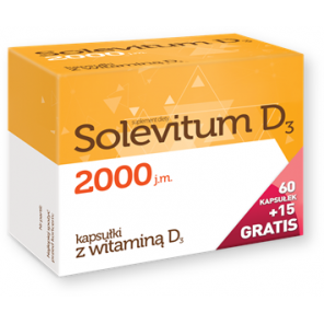 Solevitum D3 2000, kapsułki, 75 szt. (60 szt. + 15 szt.) - zdjęcie produktu