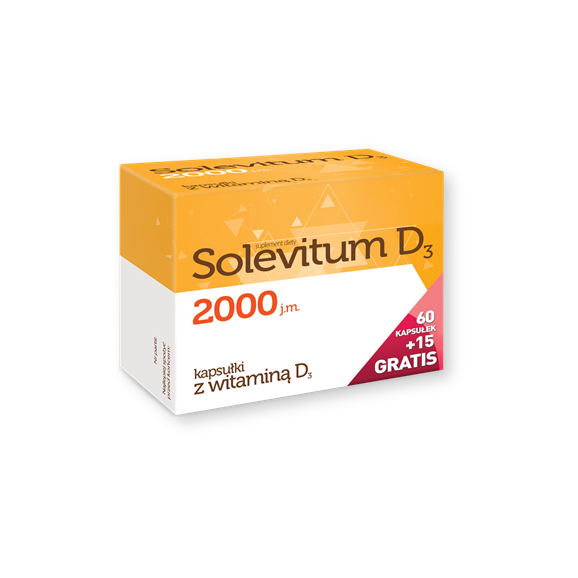 Solevitum D3 2000, kapsułki, 75 szt. (60 szt. + 15 szt.) Solevitum D3 2000, kapsułki, 75 szt. (60 szt. + 15 szt.) - zdjęcie produktu
