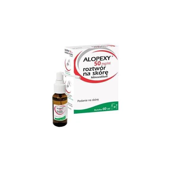 Alopexy 5 % (50 mg/ ml) roztwór do stosowania na skórę, 60 ml Alopexy 5 % (50 mg/ ml) roztwór do stosowania na skórę, 60 ml - zdjęcie produktu