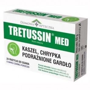 Tretussin Med, pastylki do ssania o smaku czarnej porzeczki, 24 szt. - zdjęcie produktu