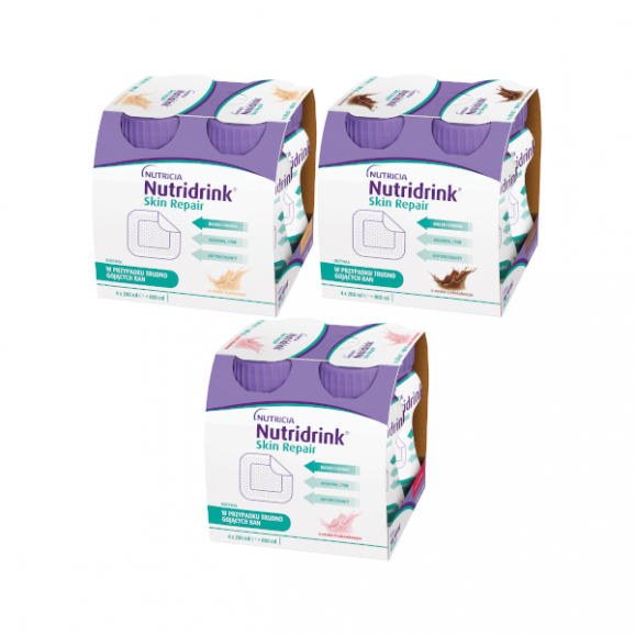 Nutridrink Skin Repair, różne smaki, zestaw 12x200 ml Nutridrink Skin Repair, różne smaki, zestaw 12x200 ml - zdjęcie produktu