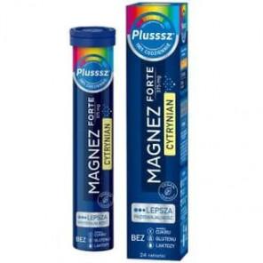 Plusssz Magnez Forte Cytrynian, smak pomarańcza-marakuja, tabletki musujące, 24 szt. - zdjęcie produktu