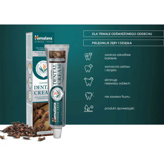 Himalaya Dental Cream Ajurwedyjska pasta do zębów z Olejkiem z Goździków, 100 g Himalaya Dental Cream Ajurwedyjska pasta do zębów z Olejkiem z Goździków, 100 g - zdjęcie produktu