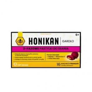 Honikan Gardło, 2-fazowe pastylki do ssania, smak wiśnniowy, 16 szt. - zdjęcie produktu