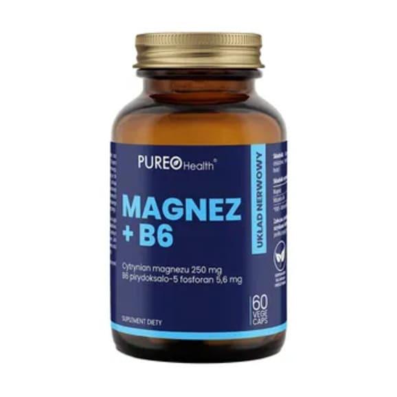 Pureo Health Magnez + B6, kapsułki, 60 szt. Pureo Health Magnez + B6, kapsułki, 60 szt. - zdjęcie produktu