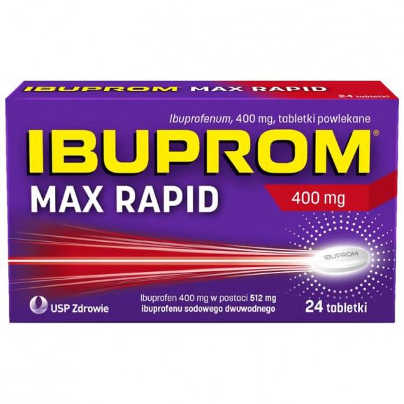 Ibuprom Max Rapid, 400 mg, tabletki, 24 szt. Ibuprom Max Rapid, 400 mg, tabletki, 24 szt. - zdjęcie produktu
