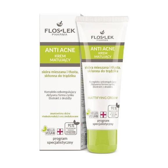 Flos-Lek Anti Acne 24h System, krem matujący, 50 ml Flos-Lek Anti Acne 24h System, krem matujący, 50 ml - zdjęcie produktu