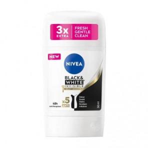Nivea Black&White Invisible Silky Smooth, antyperspirant w sztyfcie dla kobiet, 50 ml - zdjęcie produktu