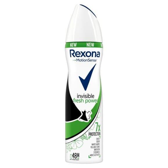 Rexona Invisible Fresh Power, antyperspirant w sprayu dla kobiet, 150 ml Rexona Invisible Fresh Power, antyperspirant w sprayu dla kobiet, 150 ml - zdjęcie produktu