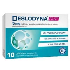 Deslodyna Fast 5mg, tabletki ulegające rozpadowi w jamie ustnej, 10 szt. - zdjęcie produktu