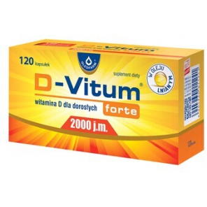 D-Vitum Forte 2000 j.m., kapsułki z witaminą D dla dorosłych, 120 szt. - zdjęcie produktu