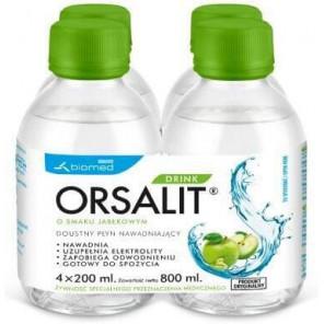 Orsalit Drink, nawadniający płyn doustny, smak jabłkowy, 4 x 200 ml - zdjęcie produktu