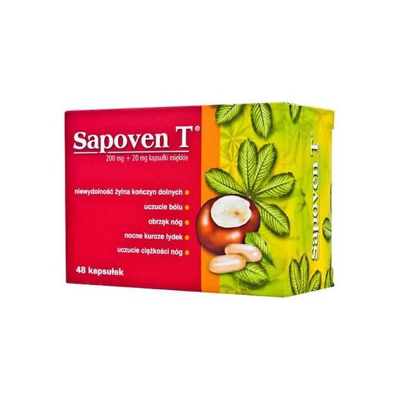 Sapoven T 200 mg + 20 mg, kapsułki, 48 szt. Sapoven T 200 mg + 20 mg, kapsułki, 48 szt. - zdjęcie produktu