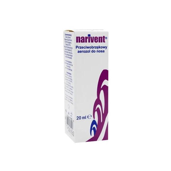 Narivent, przeciwobrzękowy aerozol do nosa, 20 ml Narivent, przeciwobrzękowy aerozol do nosa, 20 ml - zdjęcie produktu