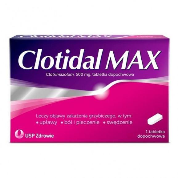 Clotidal MAX, tabletka dopochwowa, 500 mg Clotidal MAX, tabletka dopochwowa, 500 mg - zdjęcie produktu