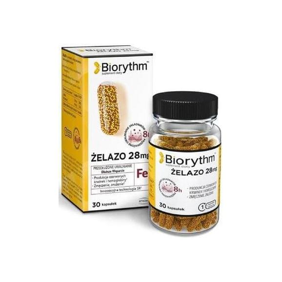 Biorythm Żelazo 28 mg, kapsułki, 30 szt. Biorythm Żelazo 28 mg, kapsułki, 30 szt. - zdjęcie produktu