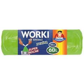 Świeżowski, worki na śmieci z taśmą, super mocne, zielone, 60 L, 10 szt. - zdjęcie produktu