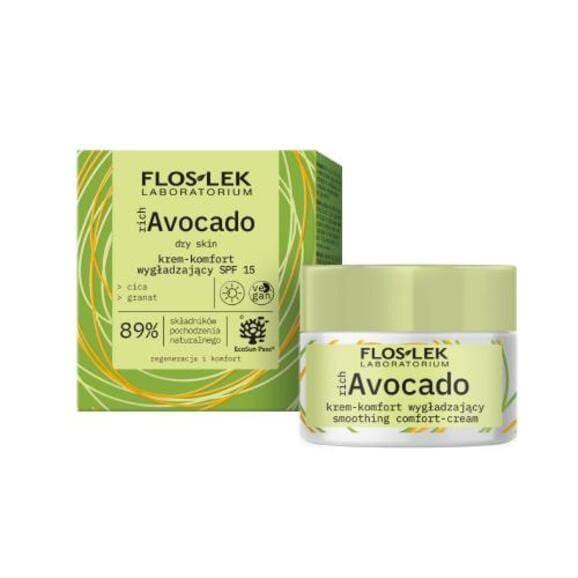 FLOS-LEK richAvocado, Krem-komfort wygładzający SPF15, 50 ml FLOS-LEK richAvocado, Krem-komfort wygładzający SPF15, 50 ml - zdjęcie produktu