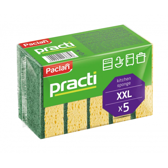 Paclan Practi XXL, gąbki do mycia naczyń, 5 szt. Paclan Practi XXL, gąbki do mycia naczyń, 5 szt. - zdjęcie produktu