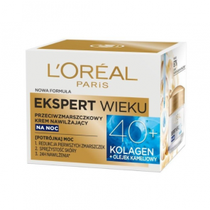 L’Oreal Paris Ekspert Wieku 40+, krem przeciwzmarszczkowy wygładzający na noc, 50 ml - zdjęcie produktu