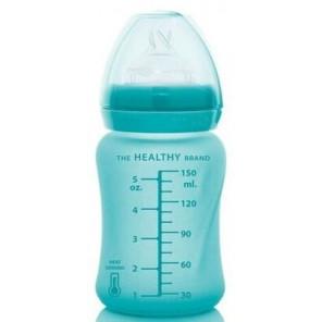 Everyday Baby, butelka szklana do karmienia, reagująca na temperaturę, rozmiar S, turkusowa, 150 ml - zdjęcie produktu