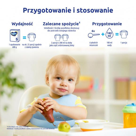 Bebiko Junior 5, odżywcza formuła na bazie mleka dla dzieci powyżej 3. roku życia, 600 g - zdjęcie produktu