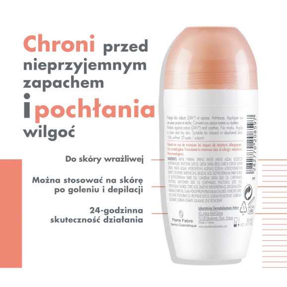 Avene Eau Thermal Avene Body, dezodorant 24h roll-on, 50 ml Avene Eau Thermal Avene Body, dezodorant 24h roll-on, 50 ml - zdjęcie produktu