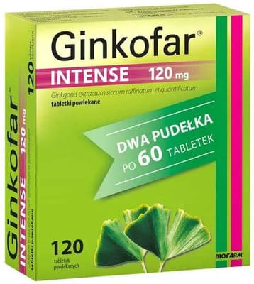 Ginkofar Intense 120 mg, tabletki powlekane, 120 szt.