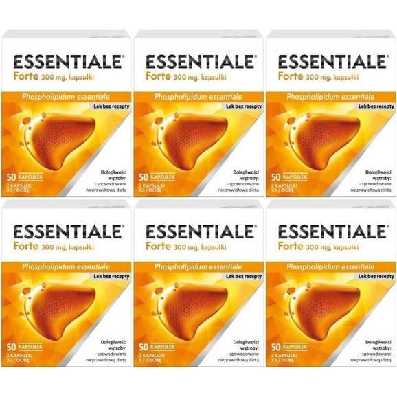 Essentiale Forte 300 mg, kapsułki, 50 szt. zestaw x 6 Essentiale Forte 300 mg, kapsułki, 50 szt. zestaw x 6 - zdjęcie produktu