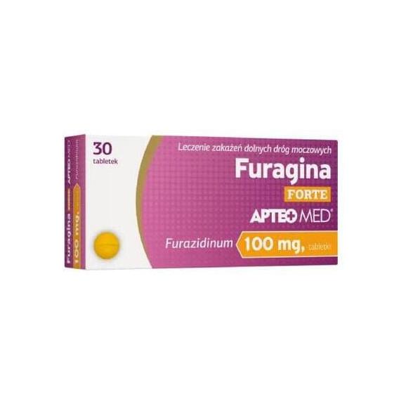 Furagina Forte Apteo Med, 100 mg, tabletki, 30 szt. Furagina Forte Apteo Med, 100 mg, tabletki, 30 szt. - zdjęcie produktu