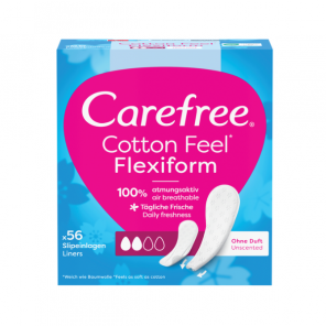 Carefree Cotton Feel Flexiform, wkładki higieniczne, 56 szt. - zdjęcie produktu
