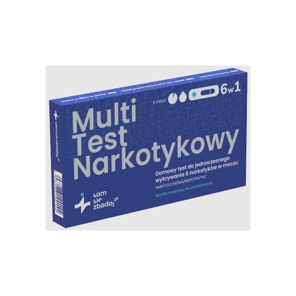 Samsiezbadaj Multi Test Narkotykowy 6w1, 1 szt. Samsiezbadaj Multi Test Narkotykowy 6w1, 1 szt. - zdjęcie produktu