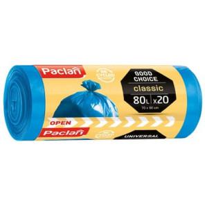 Paclan, worki na śmieci, niebieskie, 80 L, 20 szt. - zdjęcie produktu