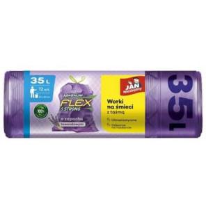 Jan Niezbędny Magnum Flex & Strong, worki na śmieci z taśmą o zapachu lawendowym 35 L, 12 szt. - zdjęcie produktu