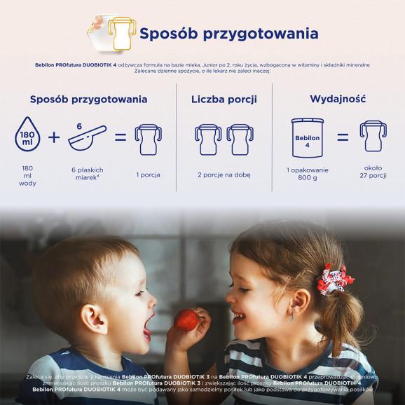 Bebilon Profutura Duo Biotik 4, mleko modyfikowane, po 2 roku, 800 g x 4 szt. - zdjęcie produktu