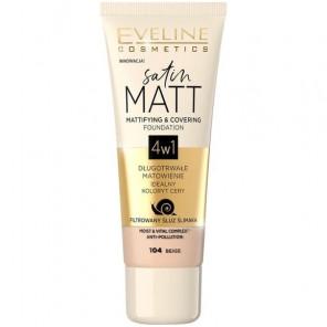 Podkład matujący Eveline Satin Matt, 104 BEIGE, 30 ml - zdjęcie produktu