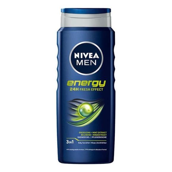 Nivea MEN Energy 24H Fresh Effect 3w1, żel pod prysznic, 500 ml Nivea MEN Energy 24H Fresh Effect 3w1, żel pod prysznic, 500 ml - zdjęcie produktu