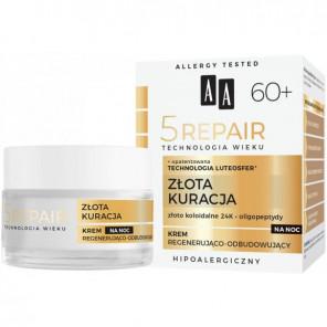 Krem przeciwzmarszczkowy do twarzy AA 5Repair 60+, na noc, 50 ml - zdjęcie produktu