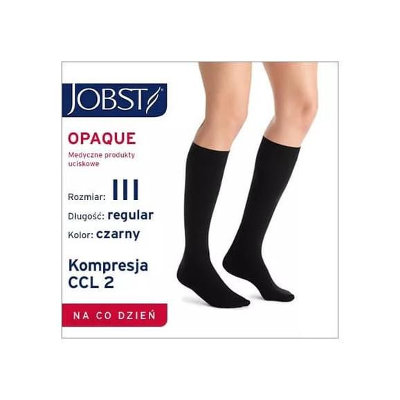 JOBST Opaque, podkolanówki zamknięte palce, CCL2, czarne, rozmiar III, 1 para JOBST Opaque, podkolanówki zamknięte palce, CCL2, czarne, rozmiar III, 1 para - zdjęcie produktu